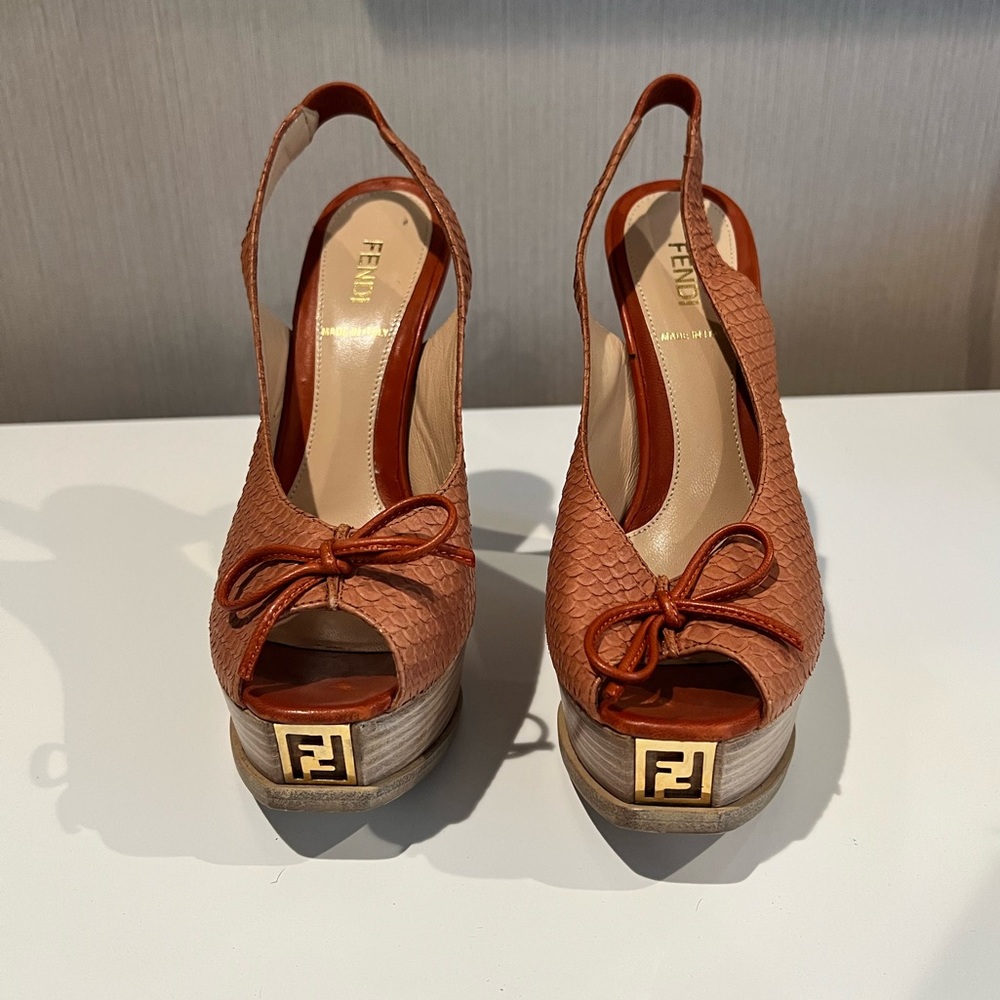 Fendi Python Slingback Heels - image 1